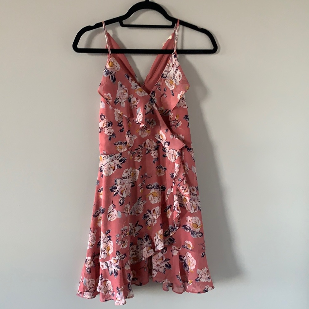 Blush floral strapless a-line summer dress
